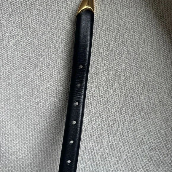 NWOT MADEWELL Women’s Triple Metal Keeper Belt True Black Gold Leather Size XL - Picture 14 of 16